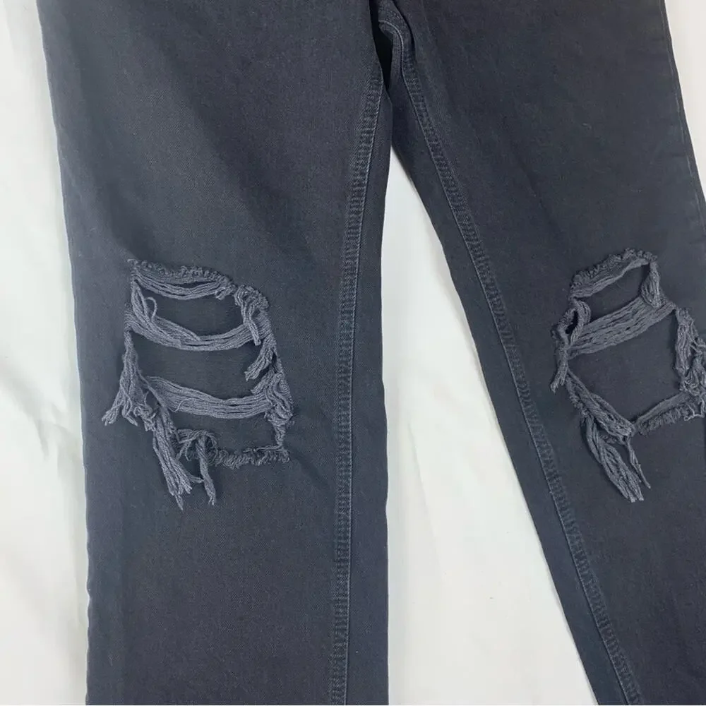 We the Free size 28 Black Distressed Wide Leg crop Jeans